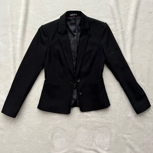 Express Classic Black Button Front Blazer